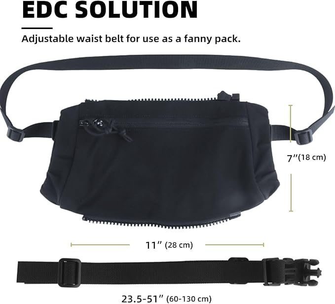 2 in 1 Handwarmer &amp Tactical Drop Pouch/Waist Bag. Plate Carrier Vest Chest Rig Hook Loop Dangler or 26-52 in Buckle Strap EDC Fanny Pack Muff for Winter Outdoor/Camping/Hunting/Football/Fishing