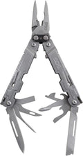 SOG PowerAccess Well-Rounded One-Handed Lightweight Daily Pocketable Stainless Steel Multi-Tool for Backcountry 18 Tools Stone Wash