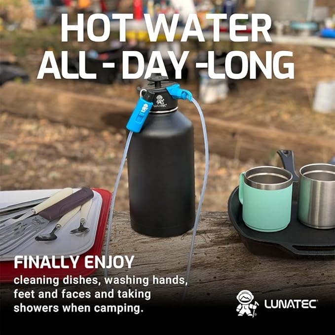 Lunatec® Mist Shower &amp Hydration Spray Lid. 3-in-1 Cooling Cleaning &amp Hyydration. Fits Hydro Flask® Thermoflask® Nalgene® &amp Takeya®.