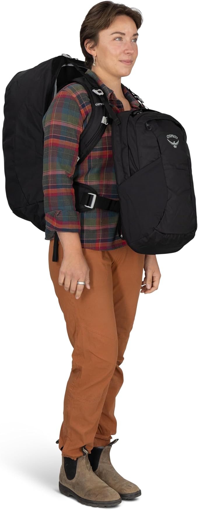 Osprey Fairview 55L Women's Travel Backpack - Carry On Bag with Personal Item Sized Detachable Daypack Sawdust-Olive Tan