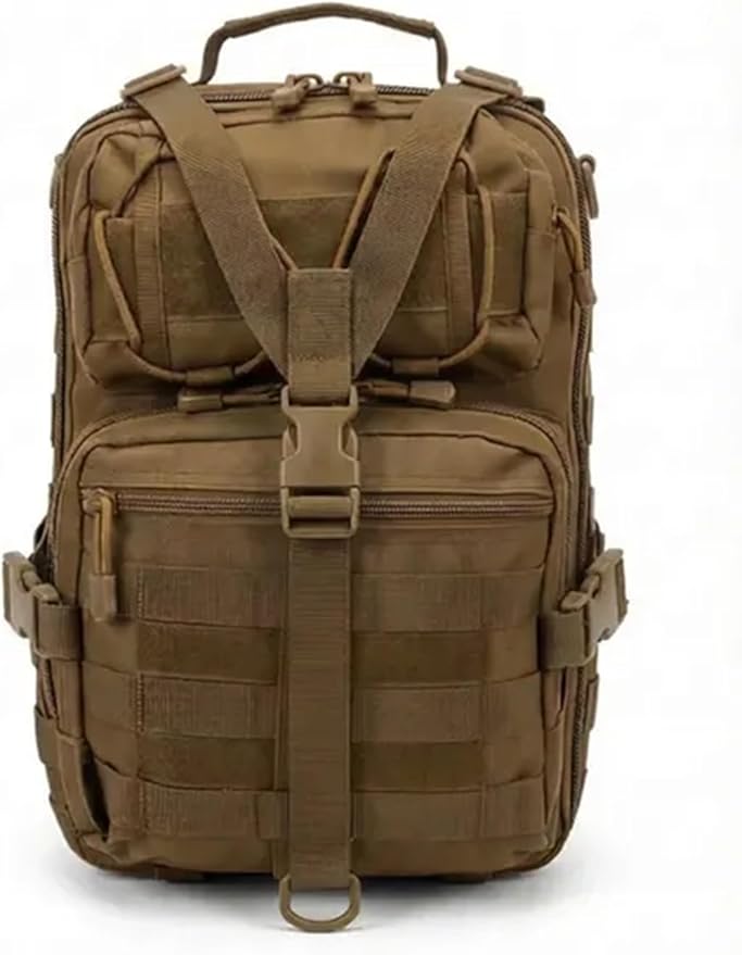 SMONT Coyote Brown Tactical Sling Bag - MOLLE Compatible Daypack Small Durable Backpack for Hiking Commute Work/EDC - Assault Range Bag Crossbody Chest Pack Single Shoulder Pack in Coyote