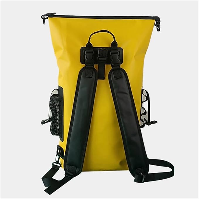 Waterproof Kayak Dry Bag Drift Swimming Backpack Large River Trekking Shoulder Beach Diving Dry Rafting Canoeing PVC Camping Bag(Yellow)