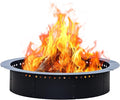 42 inch Outdoor Fire Pit Liner Round Heavy Duty Fire Pits Rim Insert Firepit for Outside DIY Campfire Fireplace