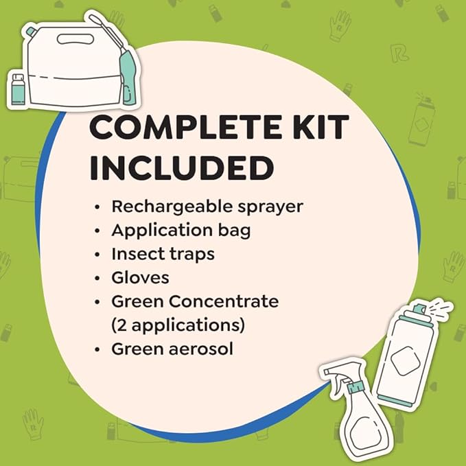 Riddy Green Customized Home Control Kit Includes Concentrate Aerosol Rechargeable Sprayer Traps Gloves &amp Guide Made with Natural Ingredients