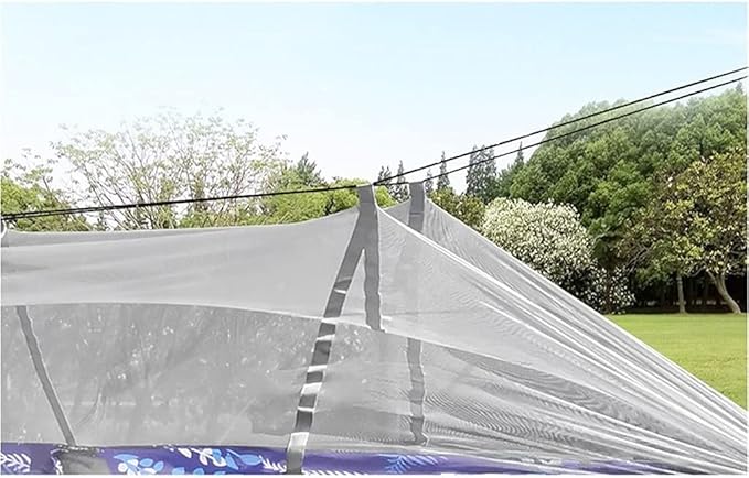 Portable Hammock Portable Hammocks Patios Hammock Camping Tent Portable Swing Bed for Outdoor Beach Garden Backyard (Size: 55.2inx110.3in) for Backpacking Beach ( Color : White Transparent Brown )