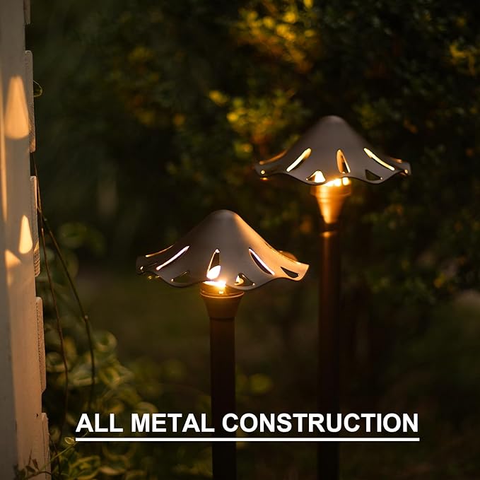 GOODSMANN Landscape Lighting Low Voltage Pathway Lights 2PK Landscape Path Lights 3W LED 180 Lumen Outdoor Walkway Lights Pathway Lights Wired 3000K Warm White with Cable Connectors