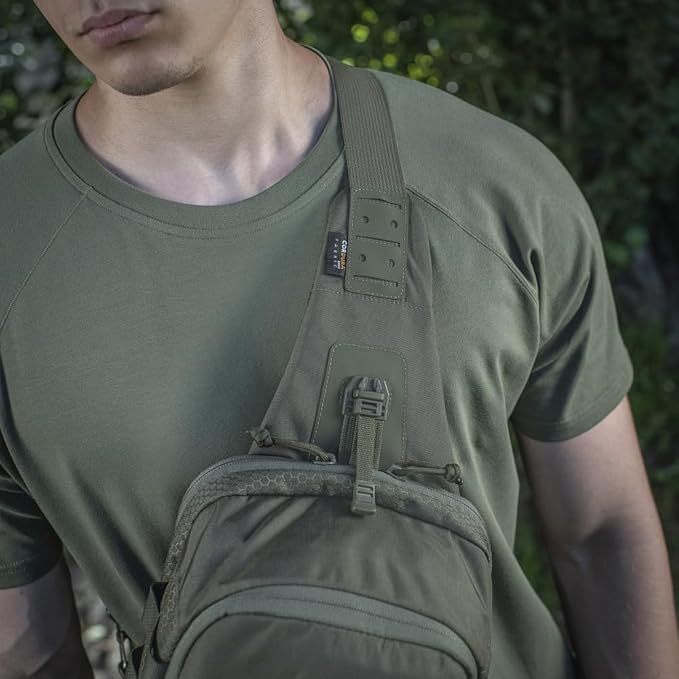 M-Tac Elite Cross Bag Slim - Tactical Crossbody Sling Backpack for Man with CCW Concealed Carry (Coyote Slim)
