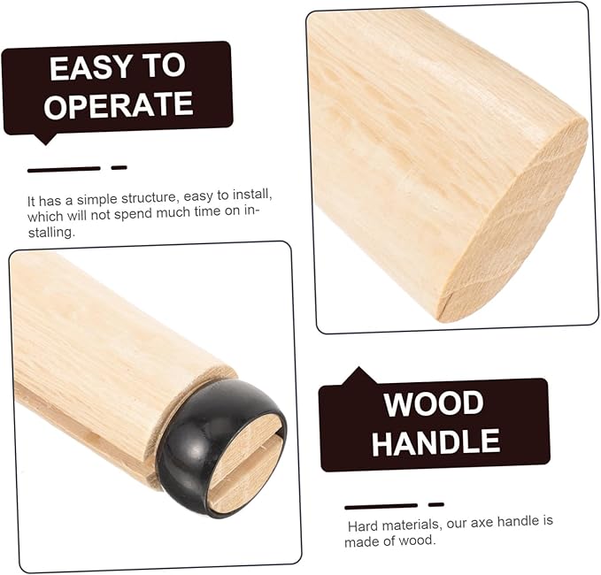UPKOCH 2set Ergonomic Wooden Axe Handle for Replacement Forged Camping Axe Handles for Hatchet