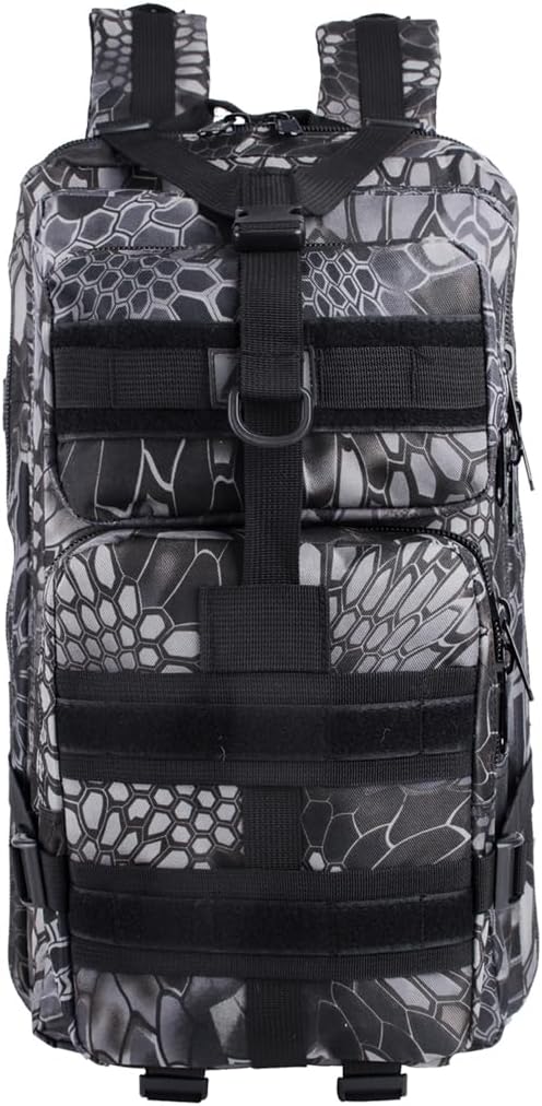 Tactical Military Assault 35L Travel Backpack Army 3-Day Assault Pack for Camping Hunting Trekking Outdoor Survival Molle Bag with Multi-Compartment Storage Pantone Black