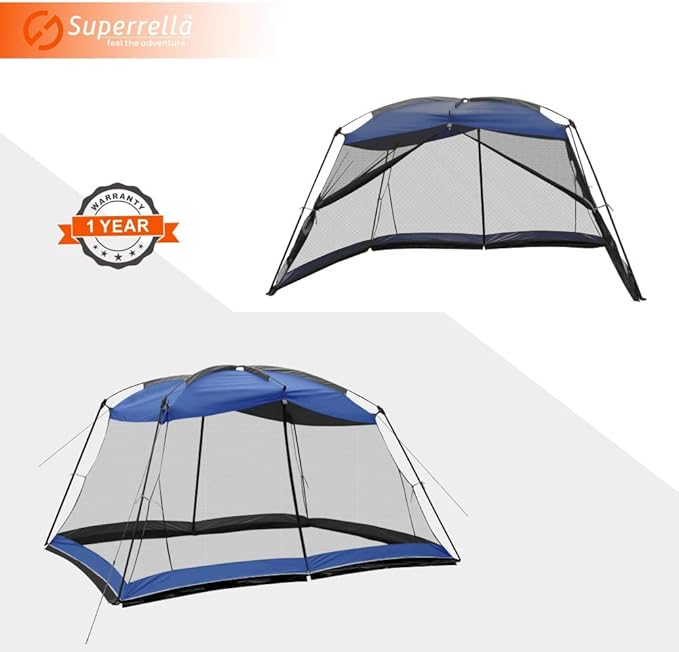 Screen House 13x9 Ft Canopy Tent Sun Shade Shelter Perfect for Outdoor Activities Blue