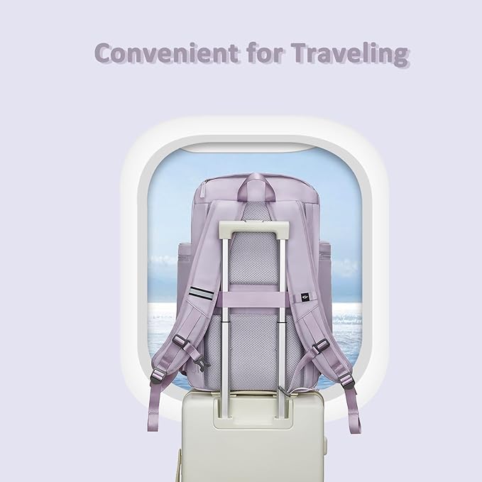 Travel Backpack Women Men Waterproof Outdoor Sports Backpack Large Hiking Backpack Laptop Backpack 50L Large Capacity Trekking Outdoor Activity Bag Purple