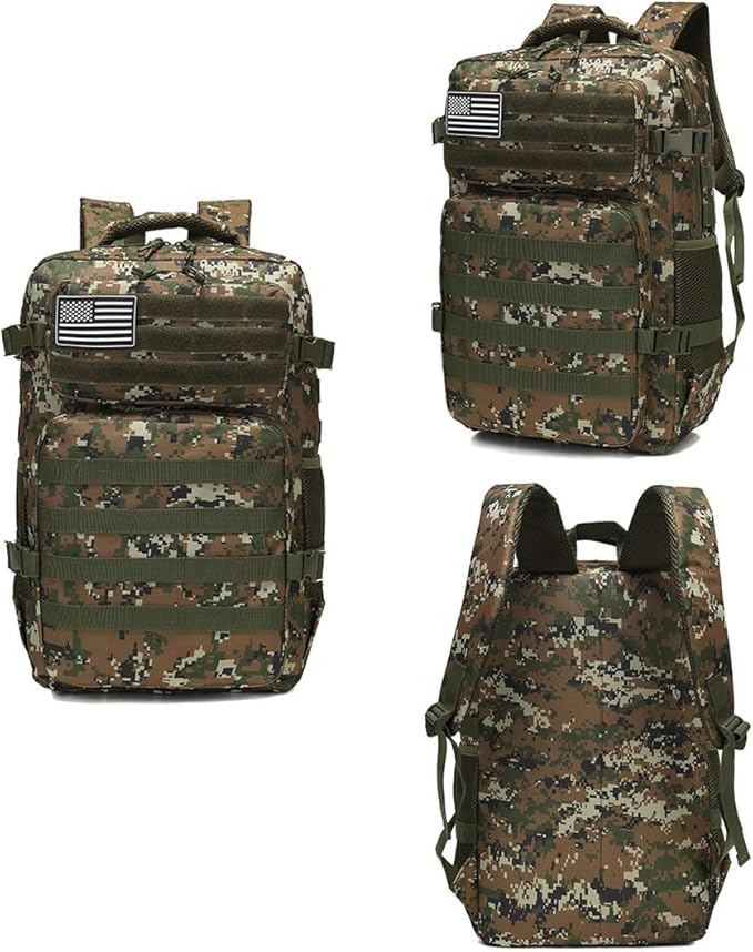 35L Military Tactical Backpacks Molle Army Assault Pack 3 Day Bug Out Bag Hiking Treeking Rucksack (Jungle Digital)