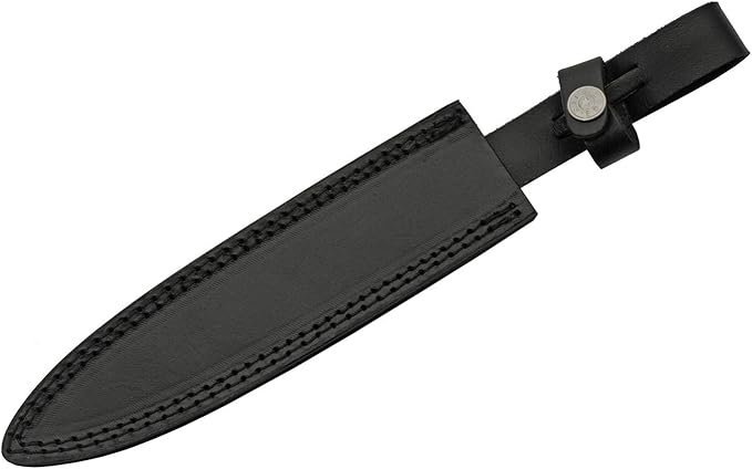 SANZ Damascus Hunting Knife 12.5 Inch - Camping Knife with Full Tang Blade Damascus Handle &amp Sheath - Black Outdoor Knife for Hunting Camping &amp Outdoor uses