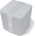 monbento - MB Square Cotton Bento Box - Large Lunch Box with Compartments - Airtight Lunch Box 2 Tier - Ideal for Work/School - BPA Free - Durable and Safe - Made in France - Grey