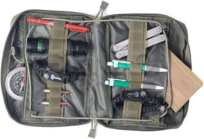 Outdoor Military Molle Tactical Medical First Aid PouchMultifunction EDC Tools Emergency Phone Holder Case Carrier Sundry Bag (Tan)