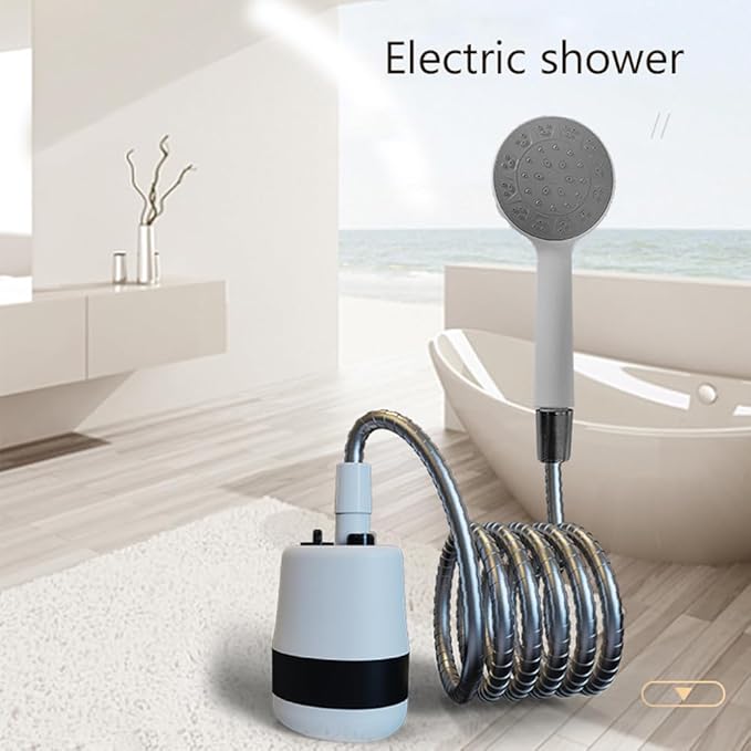 ACAGALA Portable Shower Camping Outdoor Shower Handheld Electric Shower Battery Powered Compact Handheld Rechargeable Camping Showerhead