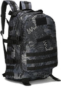 36-55L Military MOLLE Backpack for Men and Women Rucksack Tactical Assault Pack Bag for Hunting Camping Trekking (Python Pattern Black)