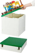 SHIMOYAMA Collapsible Storage Box with Large Building Base for Duplo Blocks 26 Qt. Foldable Storage Bin (Dark Green)