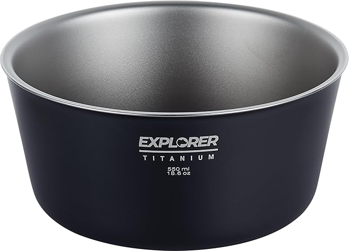 Explorer Bear Black Titanium Double-walled Camping Bowl 18 fl oz 550ml