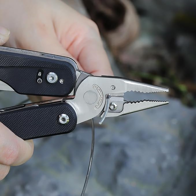 ROXON Flex Titan S805G Multi tool with full size scissors Modular Design and Customizable Tool (Replaceable knife and accessory) 16 tools for Outdoor &amp Camping