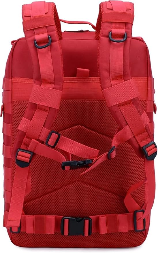 45L Tactical Backpack Large Capacity Outdoor Rucksack 3 Day Fitness Hiking Bag Hiking Camping Gear Backpacks Indian Bag (Set of 1) Red
