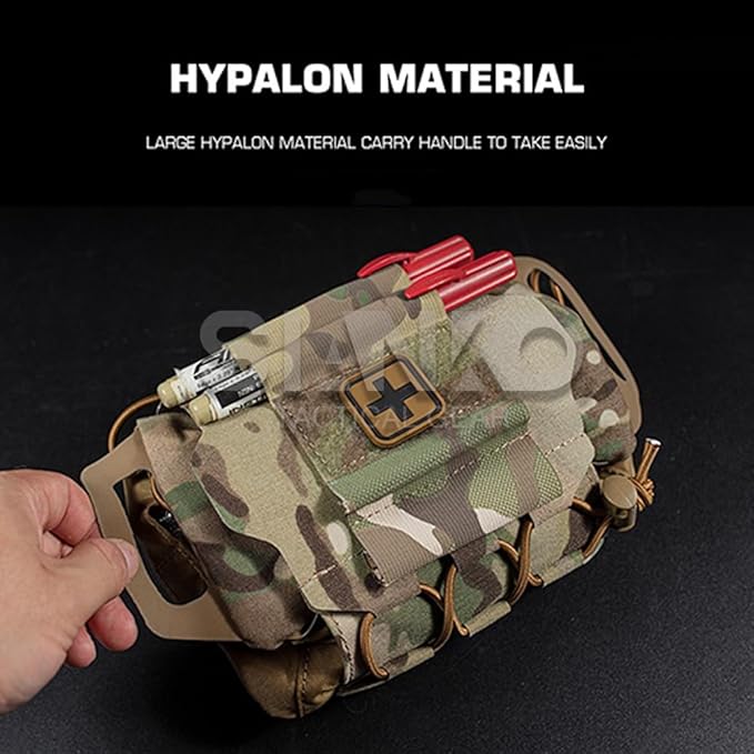 Tactical Molle IFAK Pouch/Medical Pouch First Aid Kits/EDC Tools Carrier Sundry Bag For Vest Belt BackpackOutdoor Hunting Airsoft Accessory (Black)