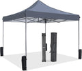 10 x 10ft Pop Up Canopy Tent Easy Setup Outdoor Shade Instant Portable Sun Shelter Canopy Tent for Parties Camping BeachGray