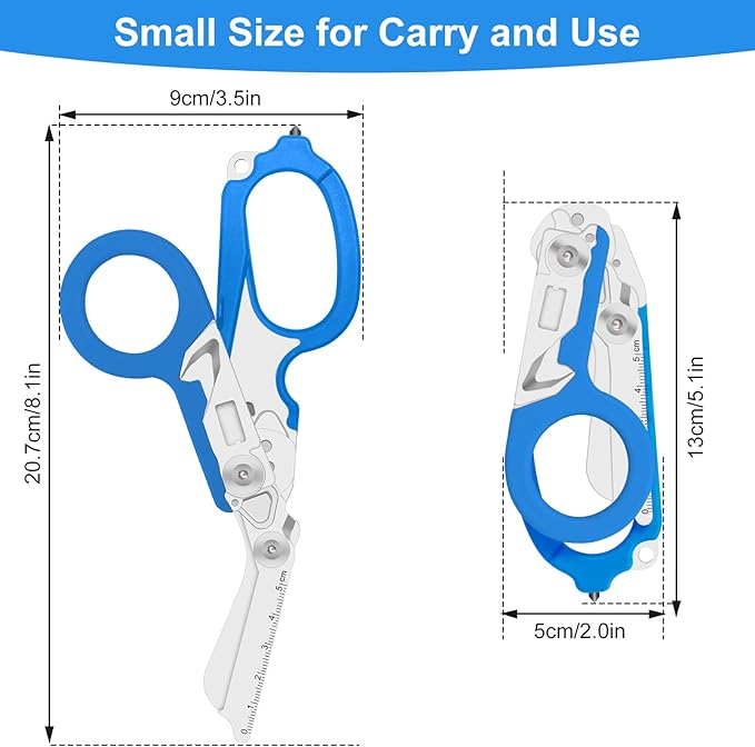 6in1 trauma shears - emergency responders outdoor emergencies scissor medical staff and outdoor camping scissors ttrauma scissors(blue)