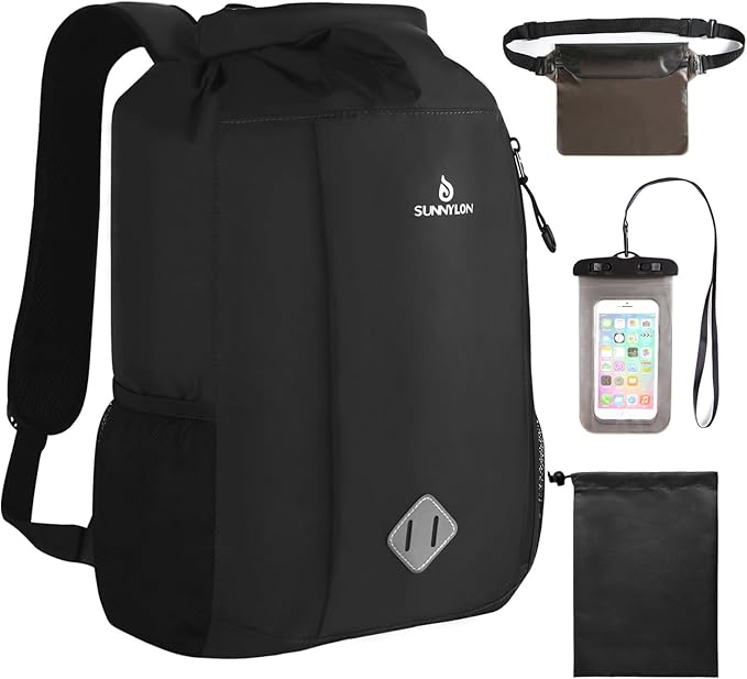 Dry Bag Backpack 20L Dry Bag Waterproof with Waist Pouch and Phone CaseRoll top Dry bag for kayakingMarine dry bag for Kayaking Beach Rafting Boating Hiking Camping and Fishing
