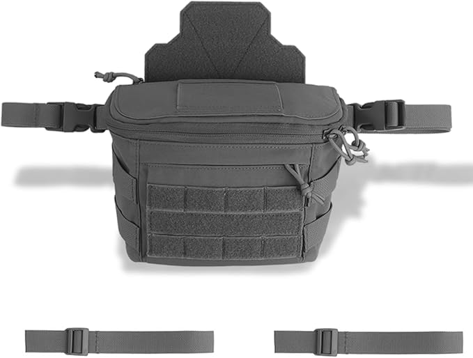 Molle PC Drop Pouch Bag 3 Ways of Use Tactical Storage Bag Large Capacity with Multiple Pockets for Vest Team Activities Airsoft Cosplay