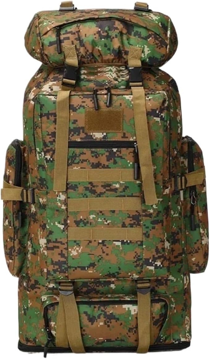 80L/100L Mountaineering Tactical Backpacks Outdoors Hiking climbing Camping Travel Bags(Camouflagegreen(100L)