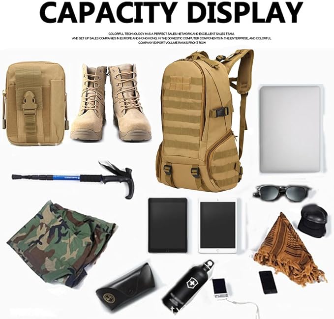 Tactical Backpack for Men Hiking Day Pack Molle Military Rucksack Waterproof 35L EDC Bag (ACU)