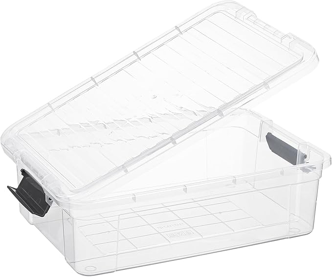 Superio Storage Bins with Lids Clear Plastic Containers for Organizing Stackable Totes BPA Free Odor Free Organizer Boxes for Home and Dorm (2 Pack 13.7 Qt)