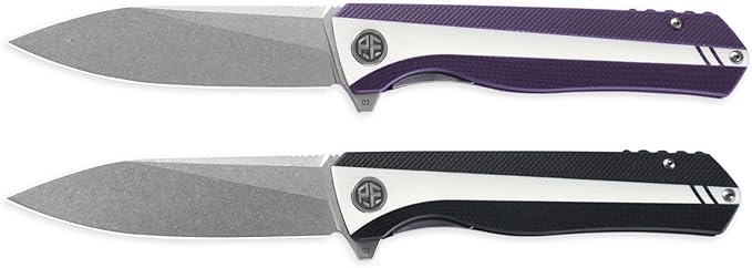 Petrified fish PF8183.54 D2 Blade104g G10 Handle Flipper Folding knife (Carbon fiber with G10 handle Black stonewashed)