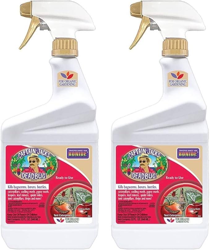 Bonide Captain Jack's Deadbug Brew Ready-to-Use Spray 32 oz Outdoor Insecticide and Mite Killer for Organic Gardening (Pack of 2)
