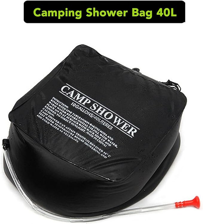 Solar Shower 40L Portable Cam Shower Thickened with vable Hose Solar Heating for oor Hiking Beach Swimming T STO