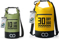 Lamicall 10L &amp 30L Dry Bag Waterproof Backpack - [Zippered Pocket] Roll Top Waterproof Bag Olive Green &amp Lemon Yellow