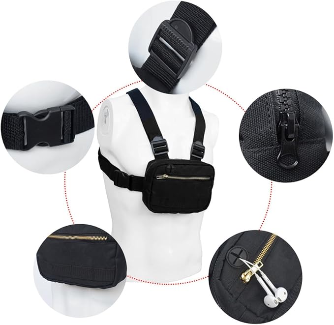 Compact Chest Pack Mobile Phone Accessories Bag Pouches Front Pouch Fashion Vest Bag for Outdoor Activities