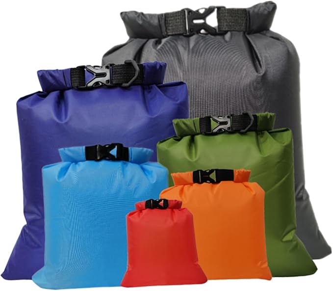 HANABASS 12pcs Portable Floating Dry Pouch Dry Bag for Camping Hiking Kayaking Water-resistant Storage Bag
