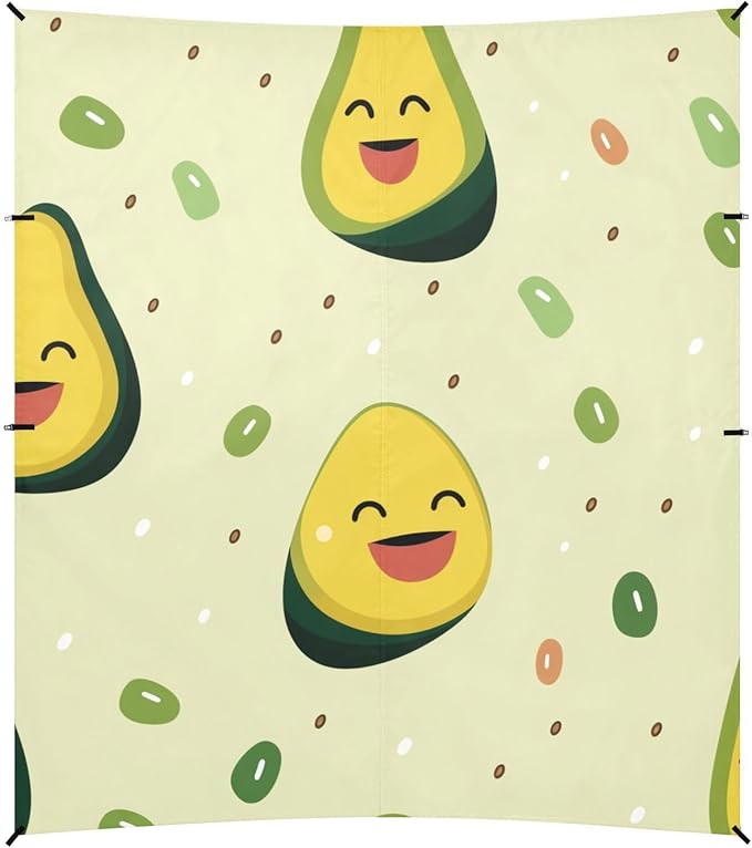 ALAZA Cute Avocado with Dot Beach Tent Sun Shelter Portable Canopy Sunshade for Outdoor Camping Picnics Backyard Fun 10x9 ft