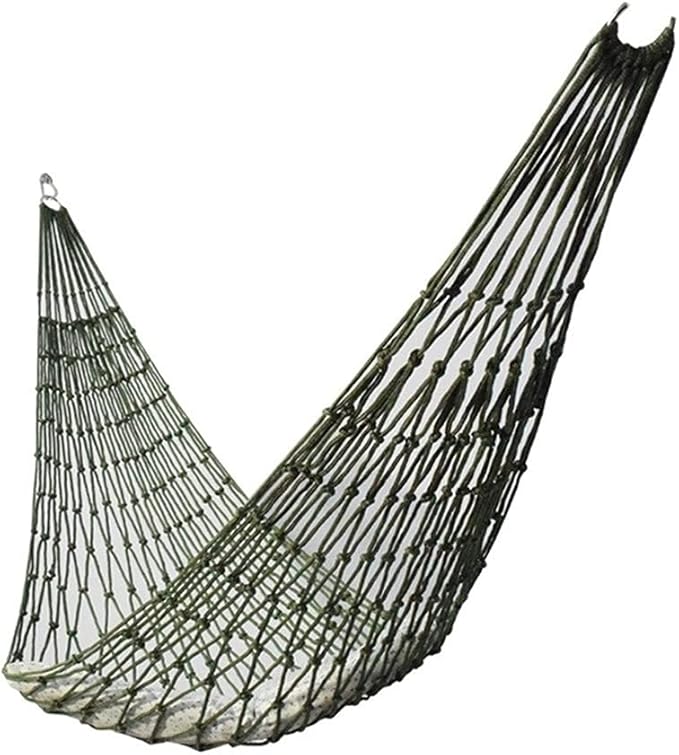 Portable Hammock Portable Nylon Rope Hammock Portable Garden Outdoor Camping Travel Mesh Hammock Swing Sleeping Bed for Backpacking Beach (Color : Green)