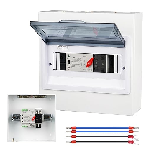 100A Automatic Transfer Switch for Home Generator - AC 220V 2 Pole ATS with CB Dual Power Changeover Transfer Switch with Metal Inlet Box for Indoor (100A-2P)