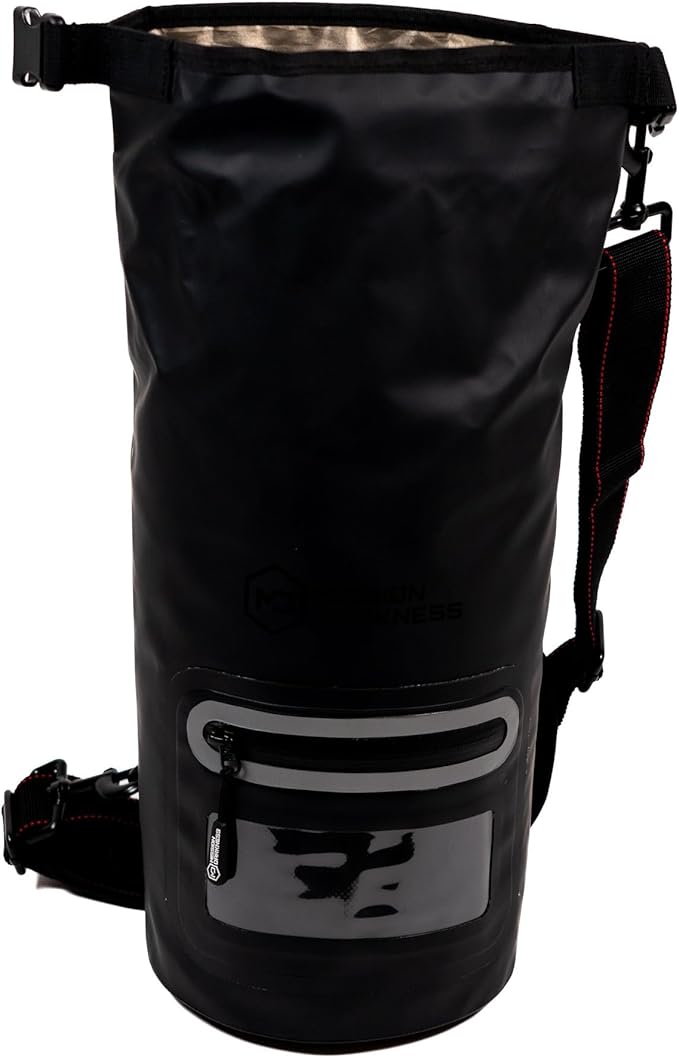 Mission Darkness Dry Shield Faraday Tote 7L Capacity // Waterproof Dry Bag for Electronic Device Security &amp Transport Signal Blocking Anti-Tracking EMP Shield Data Privacy Fits Phones Tablets Radi