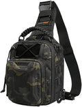 Tactical Hard-Shell Chest Pack men's multi-functional single-shoulder crossbody bag for outdoor cycling water-resistant (dark night)