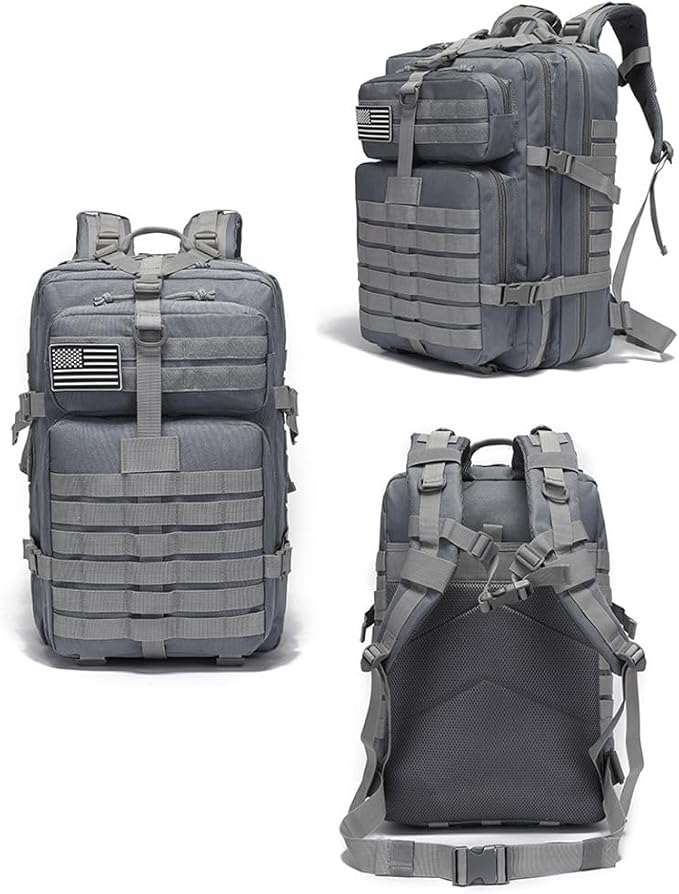 Military Tactical Backpack Large Army 3 Day Assault Pack Molle Bag Backpacks (Grey)