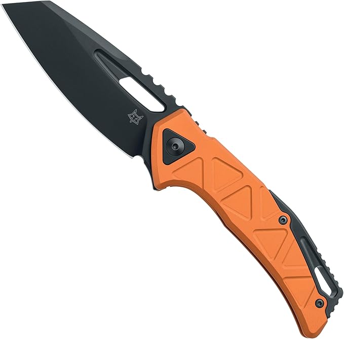 Fox Knives Chronos FX-552 ALBOR Premium Folding Knife 3.54in CPM MagnaCut Steel Blade Reverse Tanto Frame Lock Tip-up Carry EDC Pocket Knife Made in Italy (Orange Anodized Aluminum)