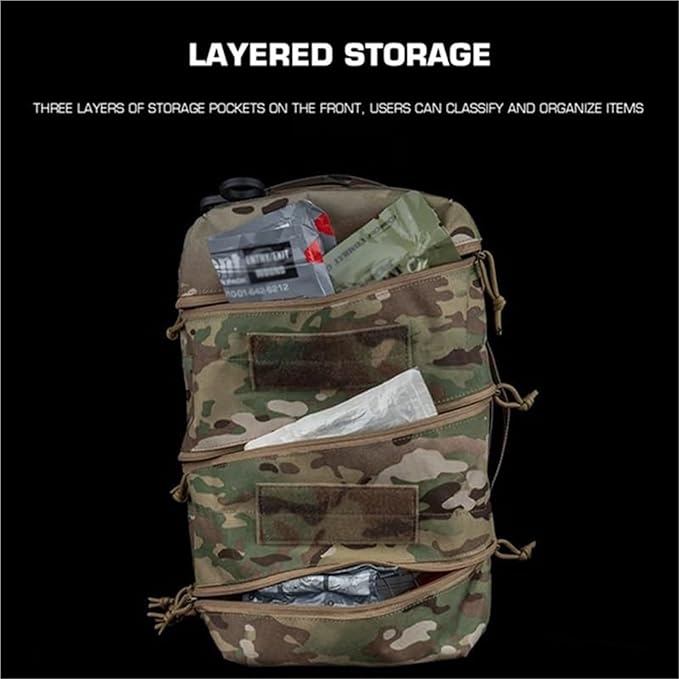 Large Lightweight Tactical First Aid Backpack - Durable Tear-Resistant Medical Organizer with Multipurpose Back Panel(Ranger Green)