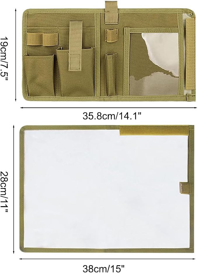 Tactical Map Case with 11×15in Clear Window Waterproof Foldable Map Storage Bag for Outdoor Camping Hiking Cycling