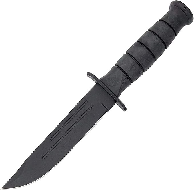 MedievalDepot 10.25 Military Survival Knife - Stainless Steel Blade Black Rubber Grip Sheath