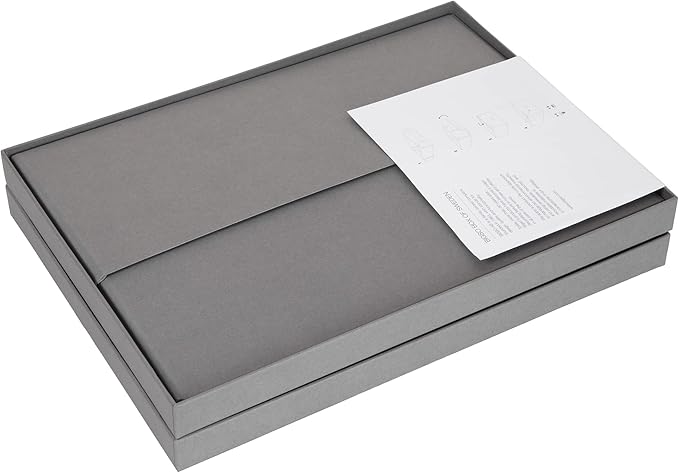 Bigso Box of Sweden Katia Collapsible Storage Box with Labelframe for Identification - Simple Assembly without Tools - Decorative Storage Boxes with Lids - 11.3in x 15.4in x 6.4in - 2 Pack - Grey